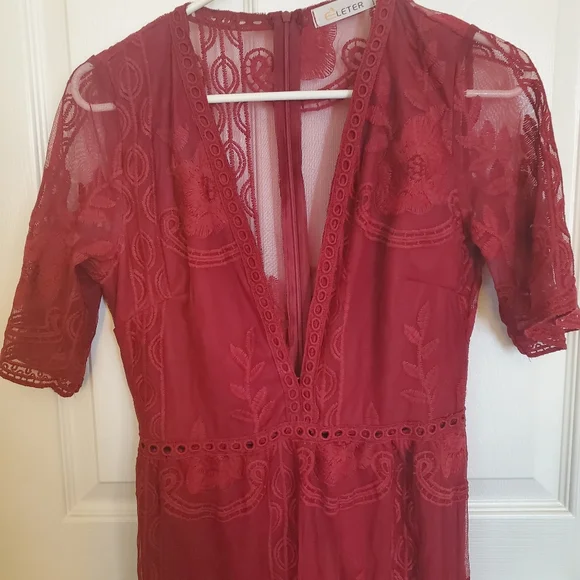 Never worn* Size small (2) chiffon, lace/ crochet maxi dress - Picture 2 of 6